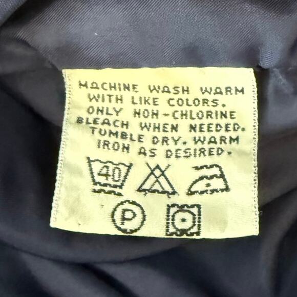 Eddie Bauer Coat Jacket Men's Large Tan Navy Chore Barn Full Zip Snap Pockets - Picture 7 of 10